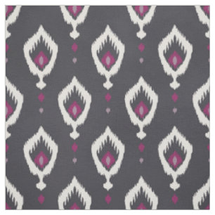 Schicke schwarze und violette Ikat-Stammesmuster Stoff