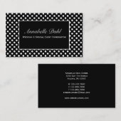 Schicke Schwarzweiss-Tupfen-Visitenkarten Visitenkarte (Vorne/Hinten)
