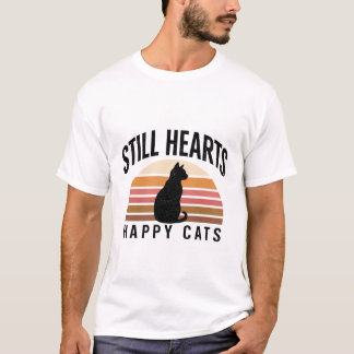 Schicke Silhouette einer schwarzen Katze mit Pfote T-Shirt