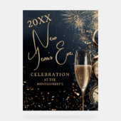 Schicke Silvesterparty Acrylschild (Vorderseite)