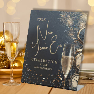 Schicke Silvesterparty zum Champagner-Zeit Sockelschild