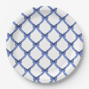 SCHICKE SINGRÜN-BLAU-BÖGEN DES PAPIER-PLATE_GIRL PAPPTELLER