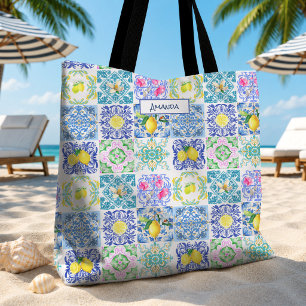 Schicke sizilianische Azulejo-Amalfi-Mittelmeerkac Tasche