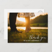 schicke Skripthochzeit danke Foto Postcard Postkarte (Vorne/Hinten)