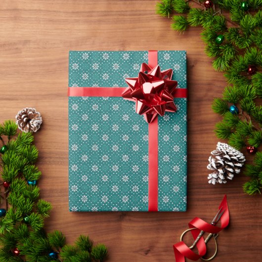Schicke Smaragd-Blumen Geschenkpapier (Feiertagsgeschenk)