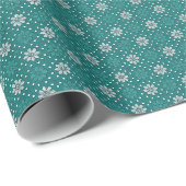 Schicke Smaragd-Blumen Geschenkpapier (Rolleneckpunkt)