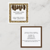 Schicke Socken auf Linie Tierdruckwäscherei Quadratische Visitenkarte (Vorne/Hinten)