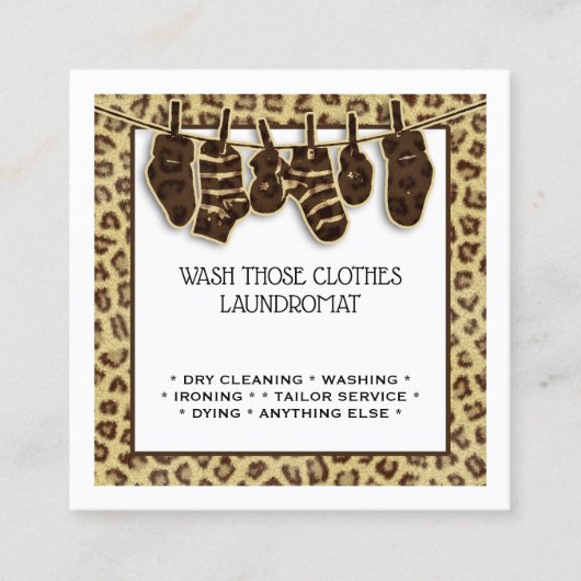 Schicke Socken auf Linie Tierdruckwäscherei Quadratische Visitenkarte (Vorderseite)