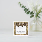 Schicke Socken auf Linie Tierdruckwäscherei Quadratische Visitenkarte (Stehend Vorderseite)