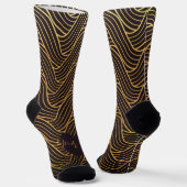 Schicke Socken mit Goldlinien-Muster – Fügen Sie I (Gewinkelt)
