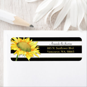 Schicke Sonnenblume auf schwarzen weißen Wedding
