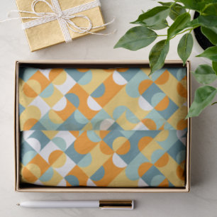 Schicke sonnige Orange Teal Blau Kreise Kunst Must Seidenpapier