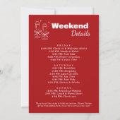 Schicke Spaß-Rote Glücklich-verliebt-Junggesellinn Einladung (Rückseite)