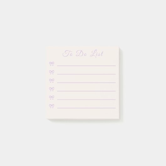 Schicke Staubige Flieder-Schleifen-Punkt-To-Do-Lis Post-it Klebezettel (Vorderseite)