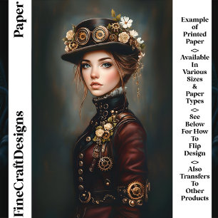 Schicke Steampunk-Frau Portrait CJ3 Scrapbook Papi