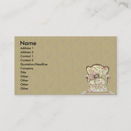 Schicke Stuhl-Visitenkarte Visitenkarte (Vorderseite)