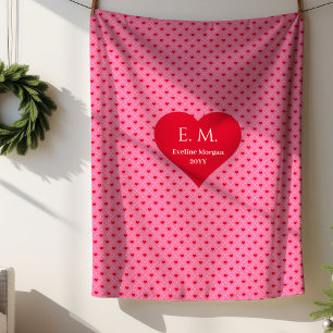Schicke süße rosa Herzen Valentinstag-Geschenk für Sherpadecke