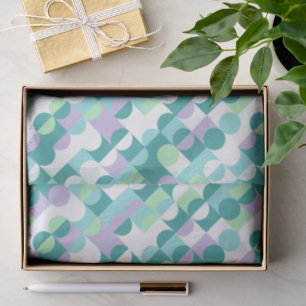 Schicke Teal Blau Mintgrün Kreise Kunst Muster Seidenpapier