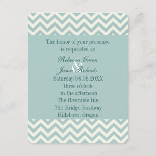 Schicke Teal-Mint-Chevron-Hochzeit Einladung