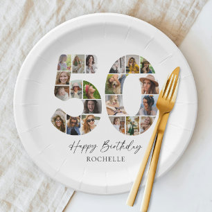 Schicke Teller zum 50. Geburtstag mit Foto