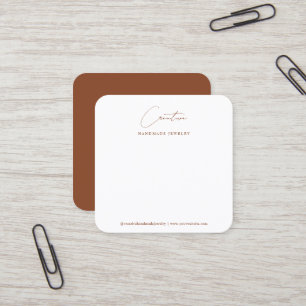 Schicke Terrakotta-Handschrift-Schmuckdisplay Quadratische Visitenkarte