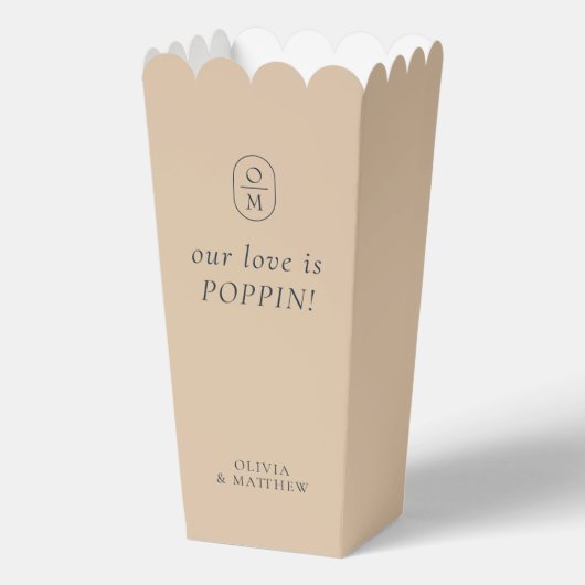 Schicke Ton-Monogramm-Popcorn-Geschenkbox Geschenkschachtel (Vorderseite)