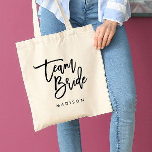 Schicke Trendige Pinsel Schwarz Skript Team Braut Tragetasche