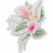 Schicke tropische Blumen Aufkleber (Vorderseite)