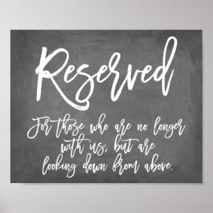 Schicke Typografie-Schultafel-Reserviert-Gedenktaf Poster