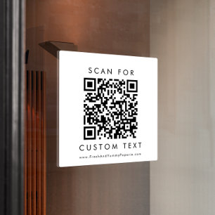 Schicke Typography Geschäft individueller QR-Code Fensteraufkleber