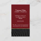 Schicke und freche Mode im Rot Visitenkarte (Rückseite)