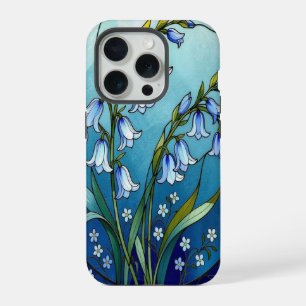 Schicke Vergissmeinnicht im Glasmalstil iPhone 15 Pro Hülle