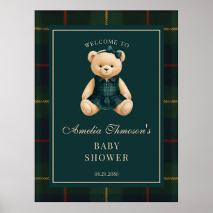Schicke Vornehme Teddybär-Baby-Shower-Einladung Poster