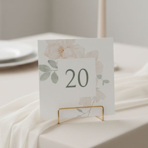 Schicke Wasserfarben-Blumen-Hochzeitstisch-Nummern