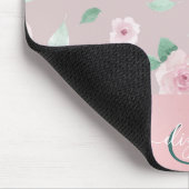 Schicke Wasserfarben-Blumen-Monogramm Mousepad (Ecke)
