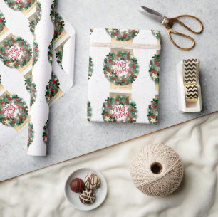 Schicke Weihnachtsgirlande Geschenkpapier