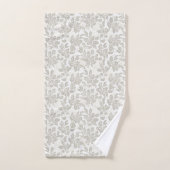 Schicke weiße Creme Floral Badhandtuch Set (Handtuch)
