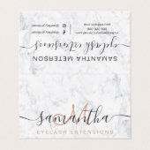 schicke weiße modische Augenmarmorierungfürsorge Visitenkarten (Außenseite Aufgefaltet)