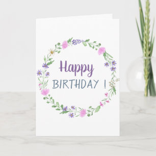 Schicke Wiesenblumen Geburtstag Karte