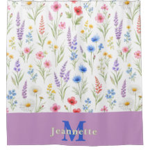 Schicke Wildblumen-Wasserfarbe-Floral-Monogramm-Na