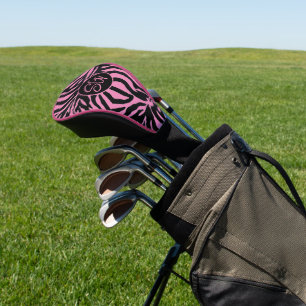 Schicke Zebra Rosa und Schwarz  Golf Headcover