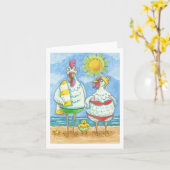 SCHICKEN DES MEERES, FUNNY CARTOON NOTE CARD Blank Karte (Gelbe Blume)