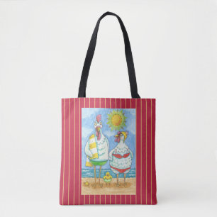 SCHICKEN DES MEERES, FUNNY CARTOON TOTE BAG Red Tasche