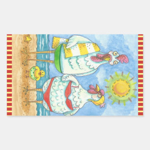 SCHICKEN DES MEERES, FUNNY STICKER RETangle *Blatt