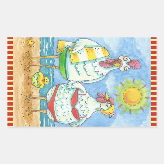 SCHICKEN DES MEERES, FUNNY STICKER RETangle *Blatt (Vorderseite)
