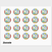 SCHICKEN DES MEERES, FUNNY STICKERS RUNDE * (Blatt)