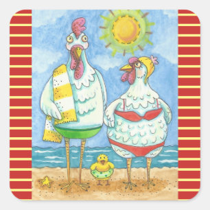 SCHICKEN DES MEERES, FUNNY STICKERS Square * Blatt