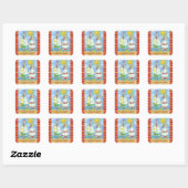 SCHICKEN DES MEERES, FUNNY STICKERS Square * Blatt (Blatt)