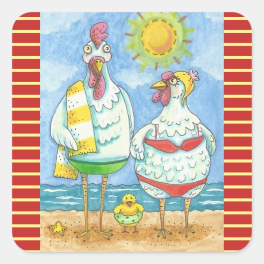 SCHICKEN DES MEERES, FUNNY STICKERS Square * Blatt (Vorderseite)