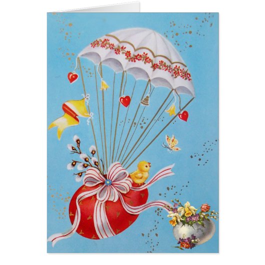 SCHICKEN FLIEGEN MIT ROTEM EASTER-BALLOON (Vorne)